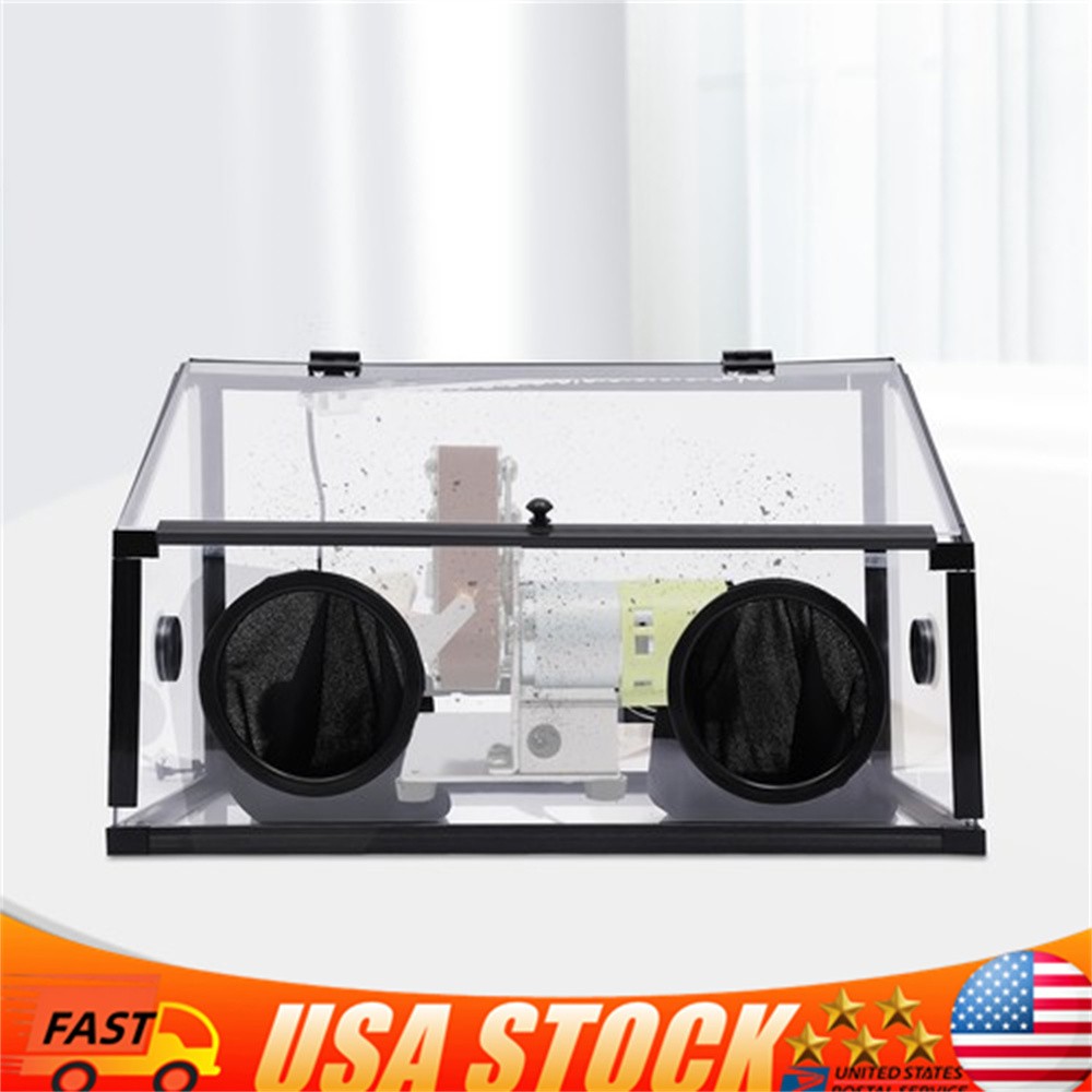 Fully Enclosed Electric Grinding Table Polisher Dust Box Acrylic Cover+LED Light