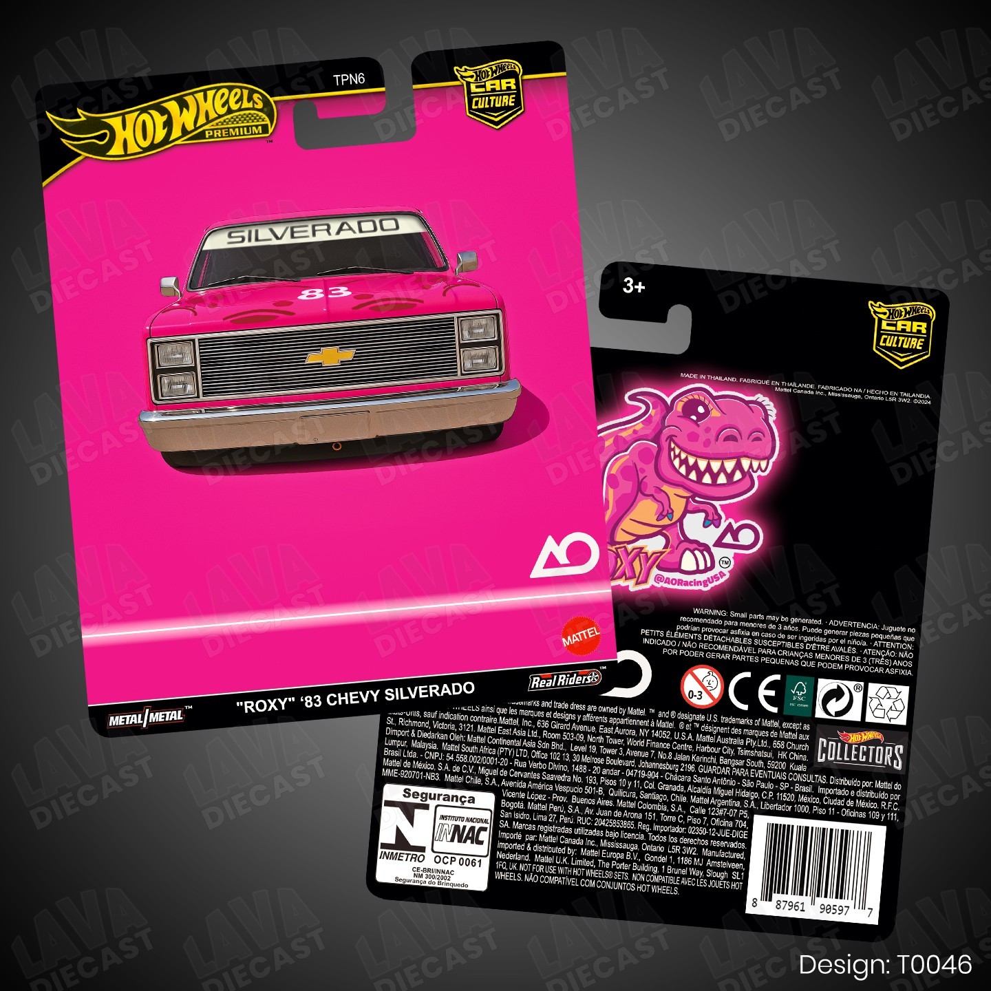 Custom Hot Wheels ROXY REXY '83 Chevy Silverado Truck Card 1:64 Square Body C10