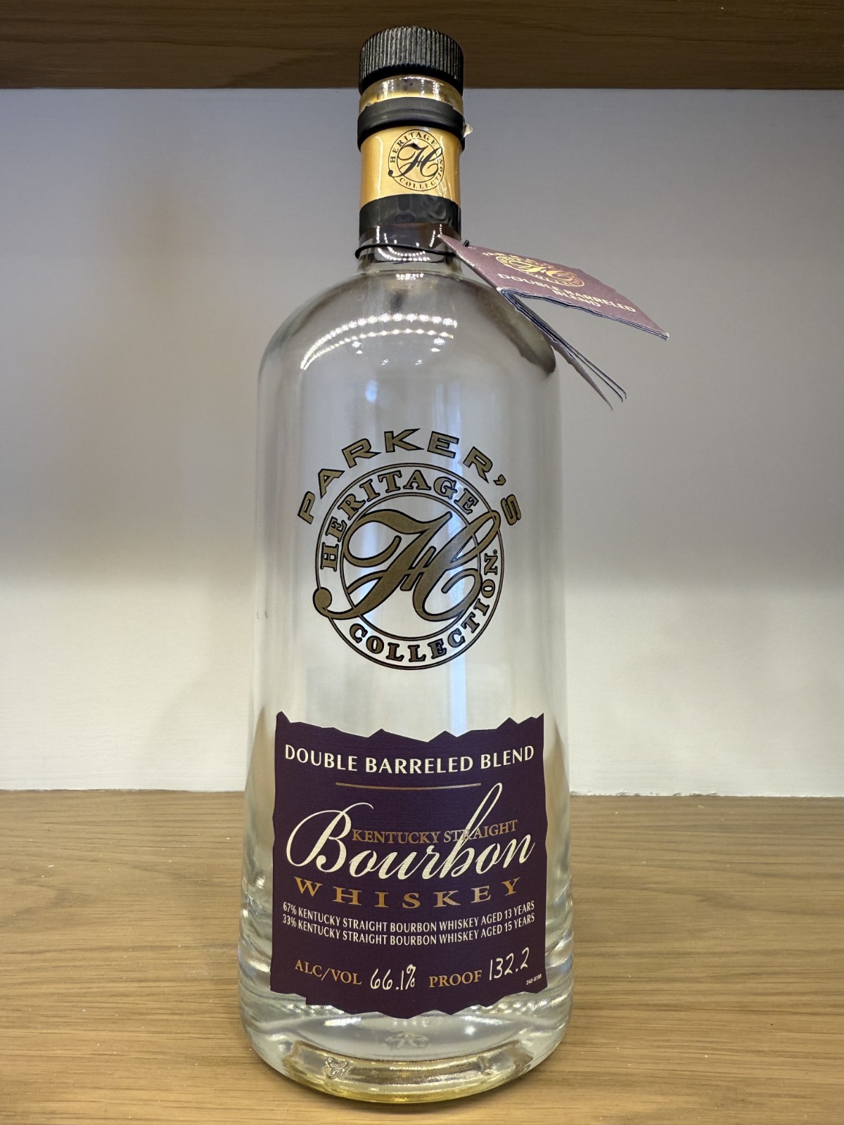 Parker's Heritage 16th Edition Double Barreled Blend Bourbon Bottle Unrinsed