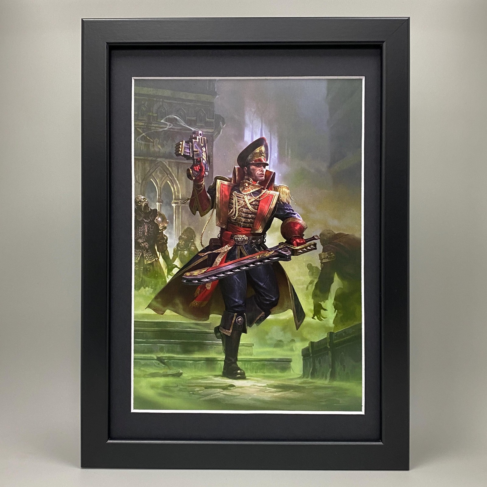 CIAPHAS CAIN FRAMED ART OLD SOLDIERS NEVER DIE IMPERIAL GUARD WARHAMMER 40K