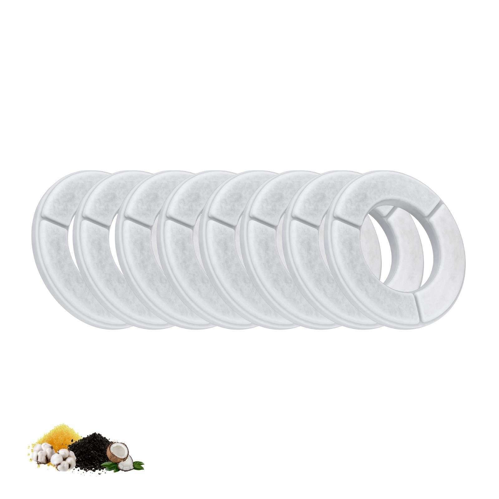 Nispira Dog Water Fountain Filters, 2.5–6.5L, Carbon & Ion Resin, 8 Pack