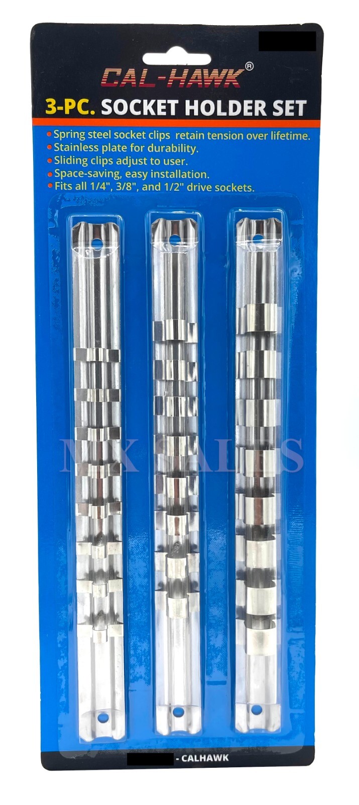 3-PC SHORT SOCKET HOLDER SET 1/4" , 3/8" , 1/2" Dr. Socket Holders New