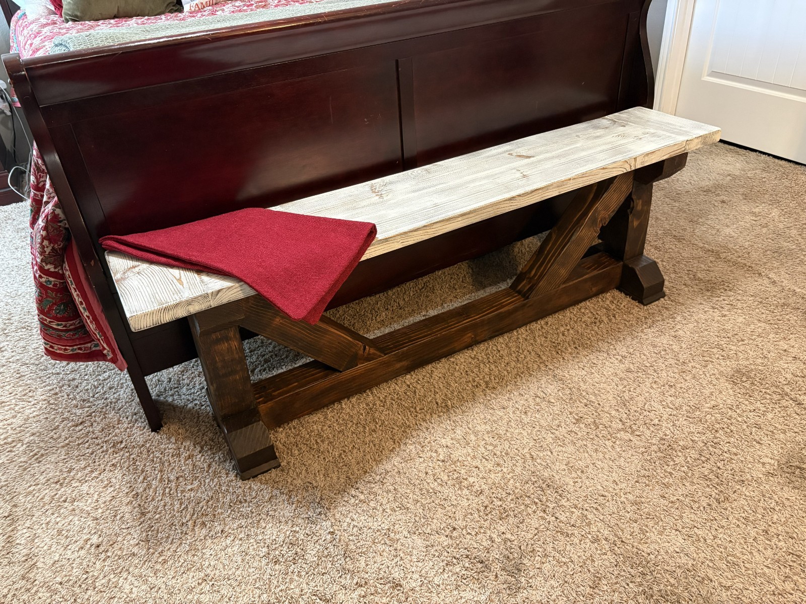 Hand made wooden bench, New, Distressed Top, Solid Pine, Entry/Hall/Seating