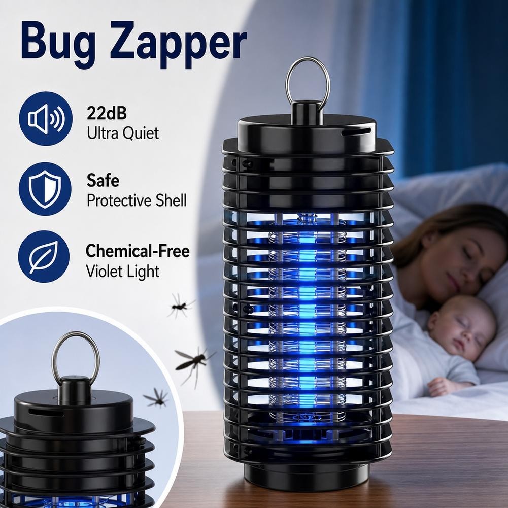 Electric Mosquito Zapper UV Insect Killer Lamp Ultra Quiet Bug Fly Trap