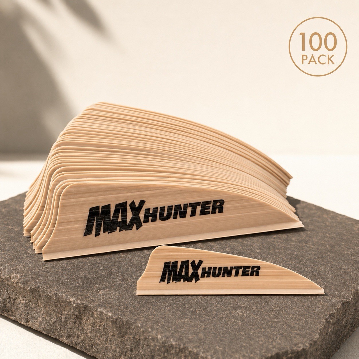 AAE Max Hunter 2.1in Arrow Vanes Sand Archery Hunting Fletching - 100 Pack
