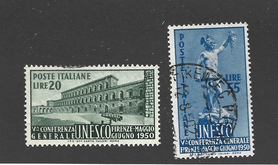 Italy Scott 533-534 used 2021 cv $19.50