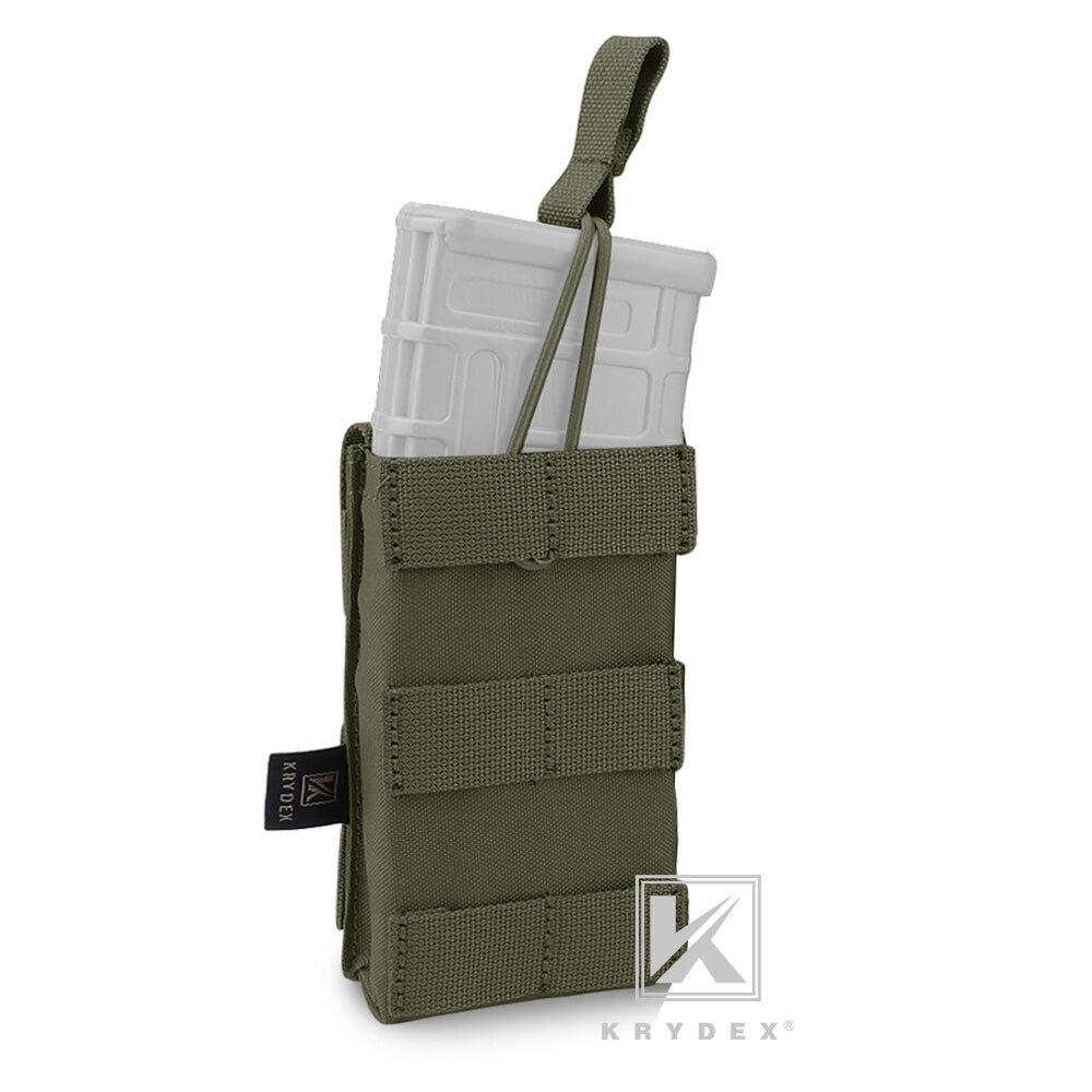 KRYDEX Single 5.56 .223 Mag Pouch Open Top Tactical Mag Carrier MOLLE Modular