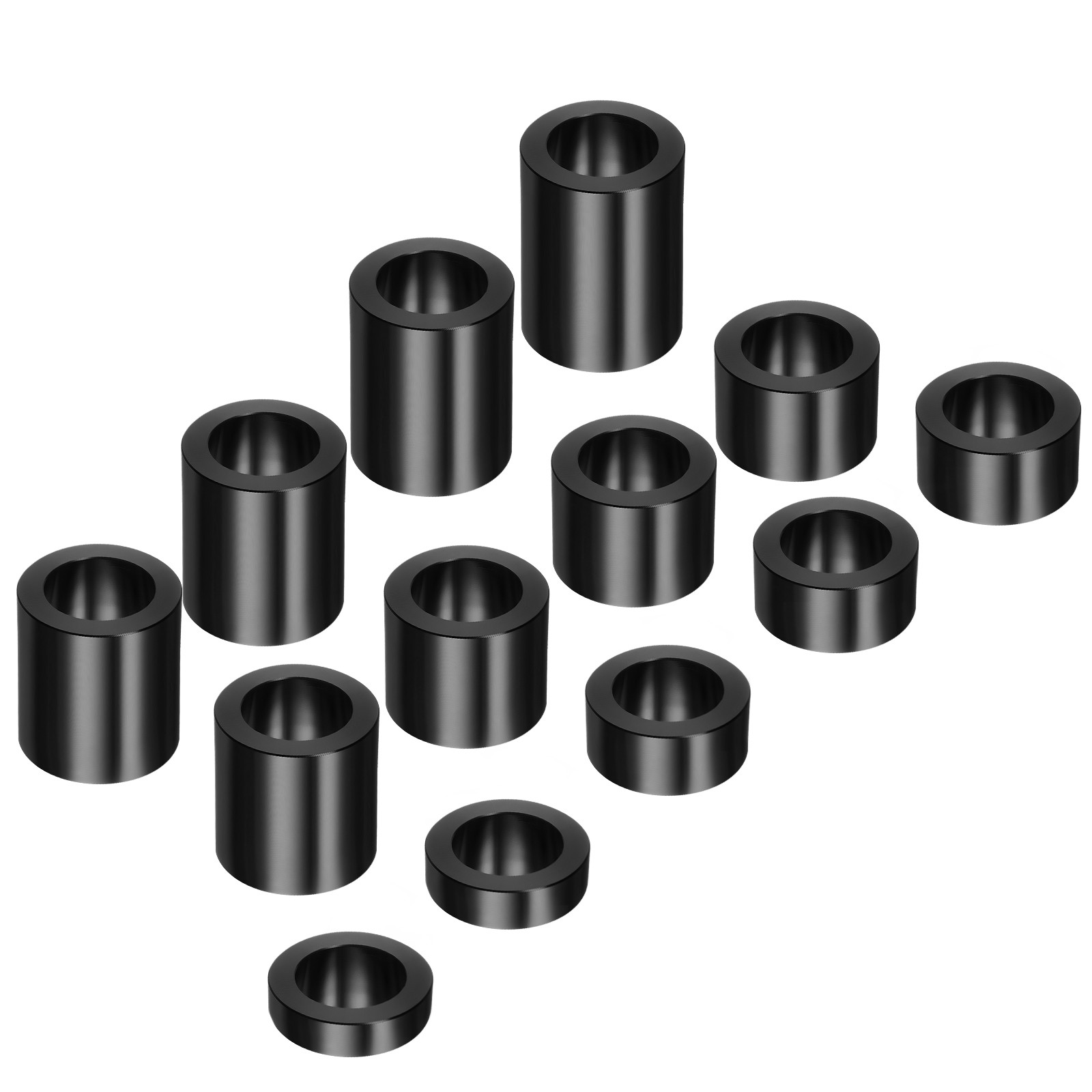 13pcs Axle Reducer Spacer Set 1-1/4" Wheel Spacer for 3/4" Axle, Black