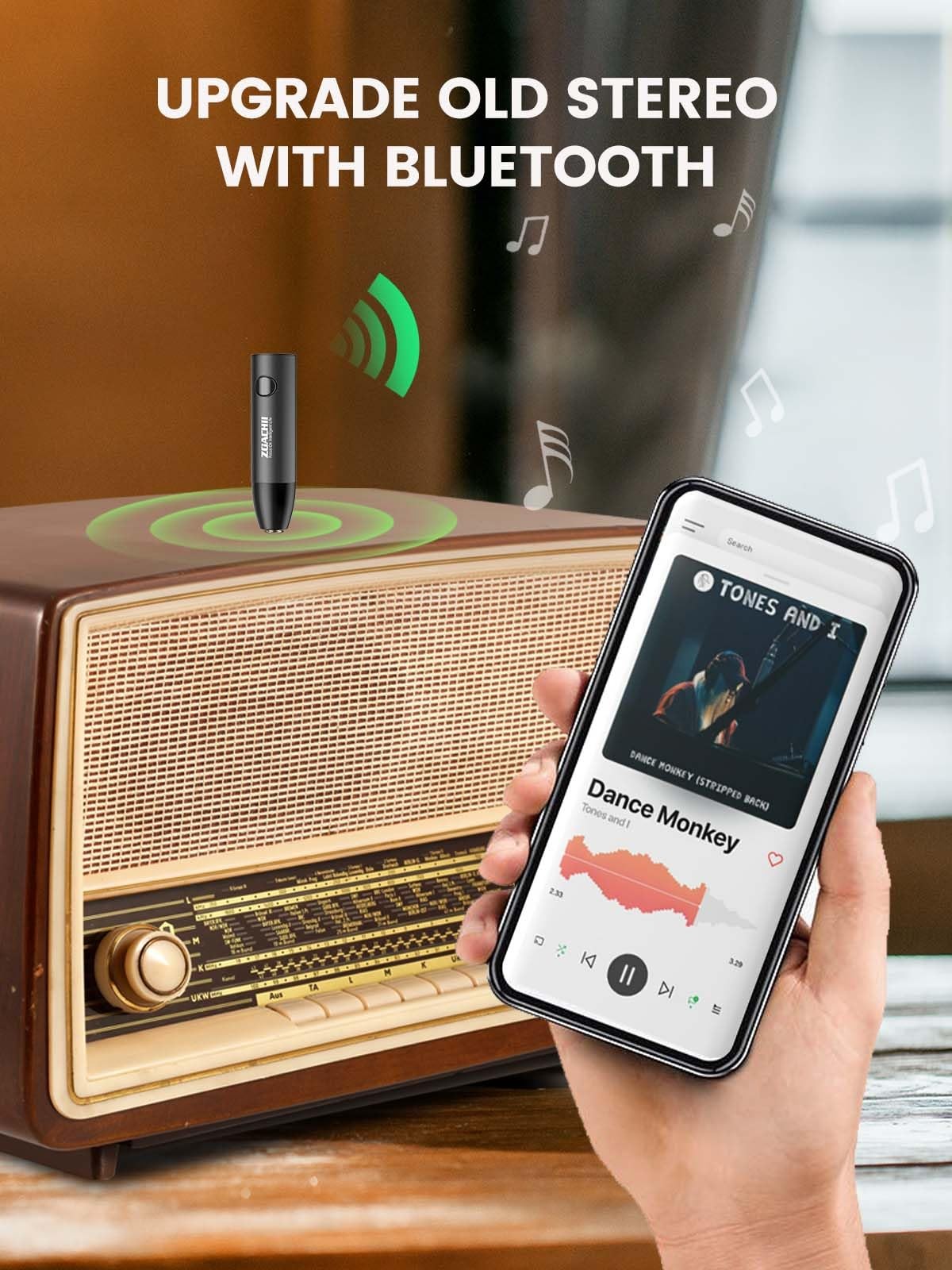 Bluetooth Aux Adapter for Car, Wireless Bluetooth 5.0 Audio Receiver with 3.5...