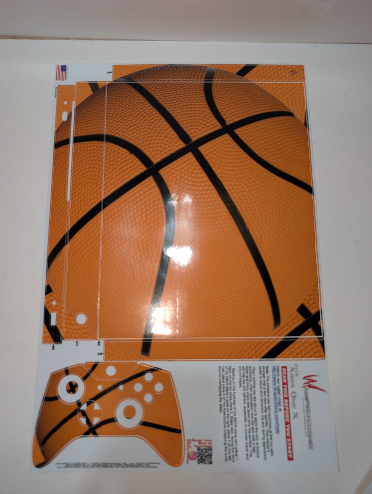 Wraptorskinz Xbox One X Basketball Decal Sticker For Console And Controller