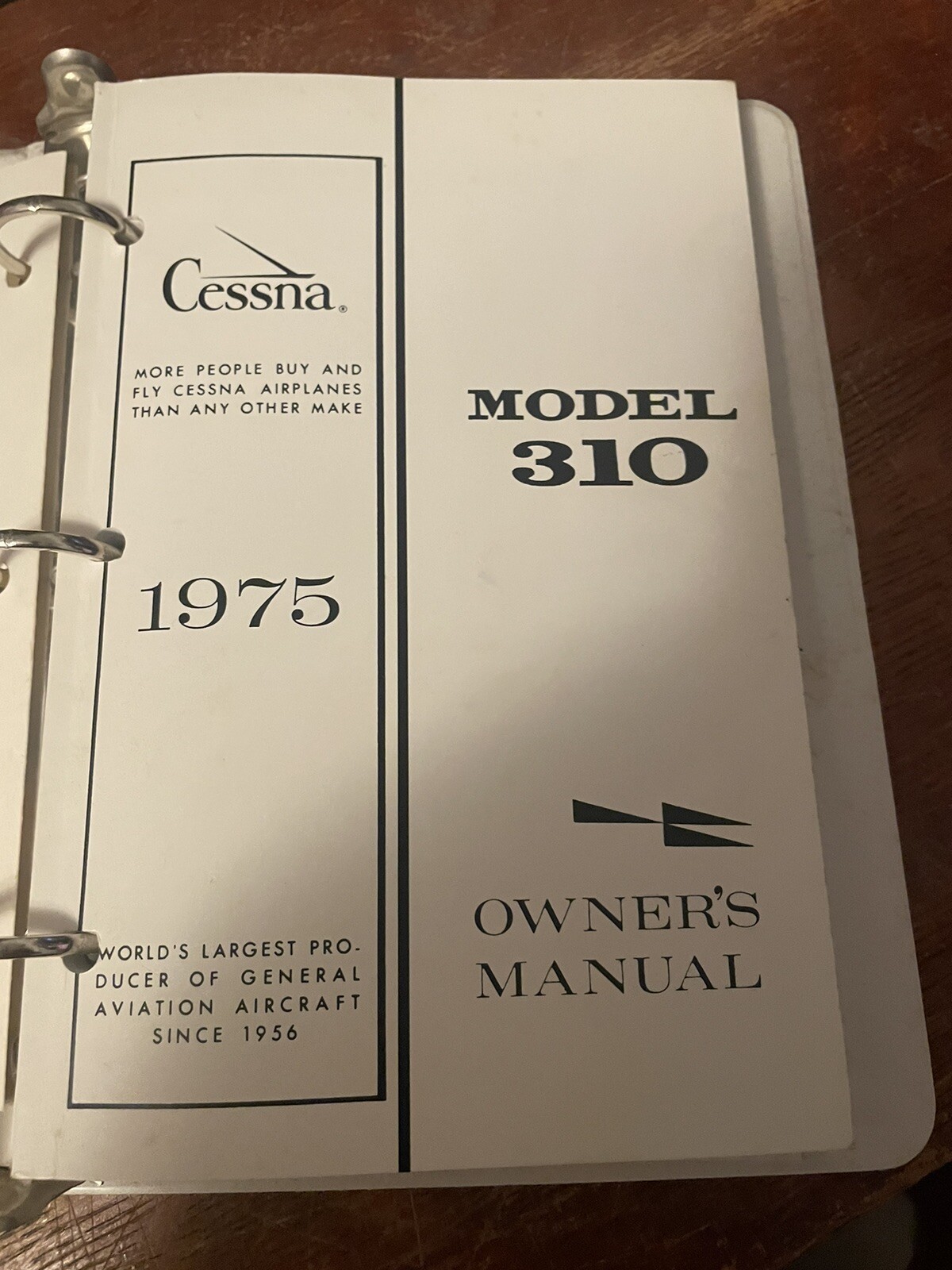 1975 Cessna  310 Owner's manual & Piolet Safety  sn 310R0001 thru 310R0500.