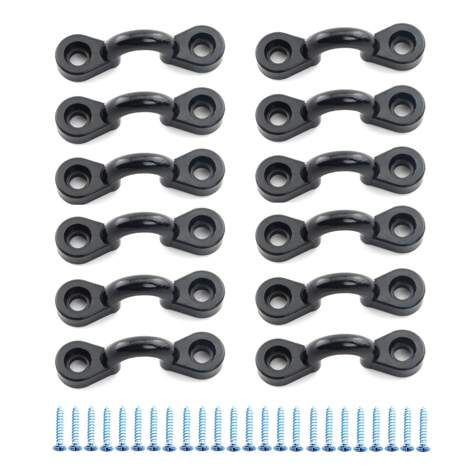 12 Pcs Kayak Pad Eyes Kit, Nylon Elastic Rope Pull Buckles