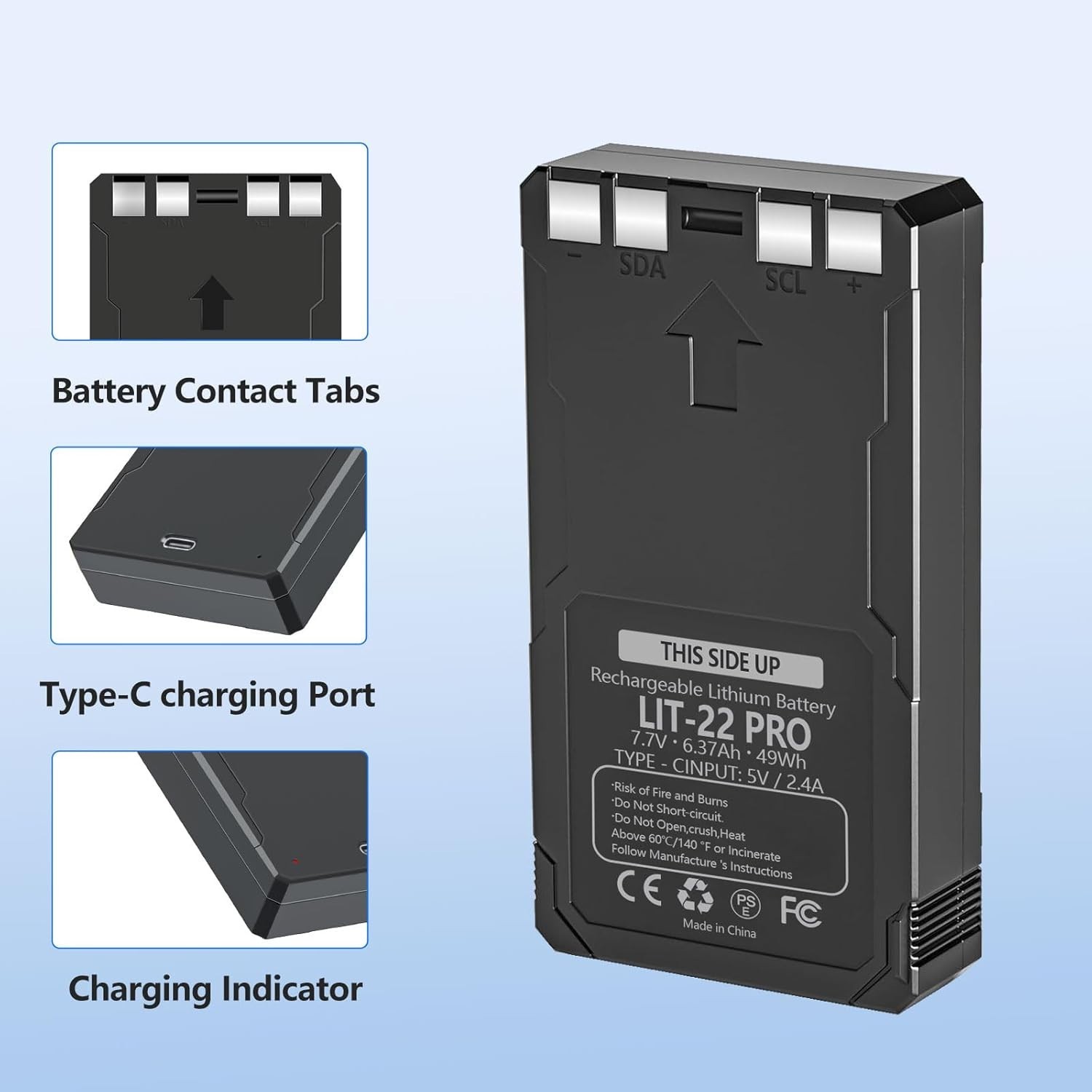 2PACK Rechargeable LIT-22 Battery Replacement For Trail Camera Flex-M Flex G-36