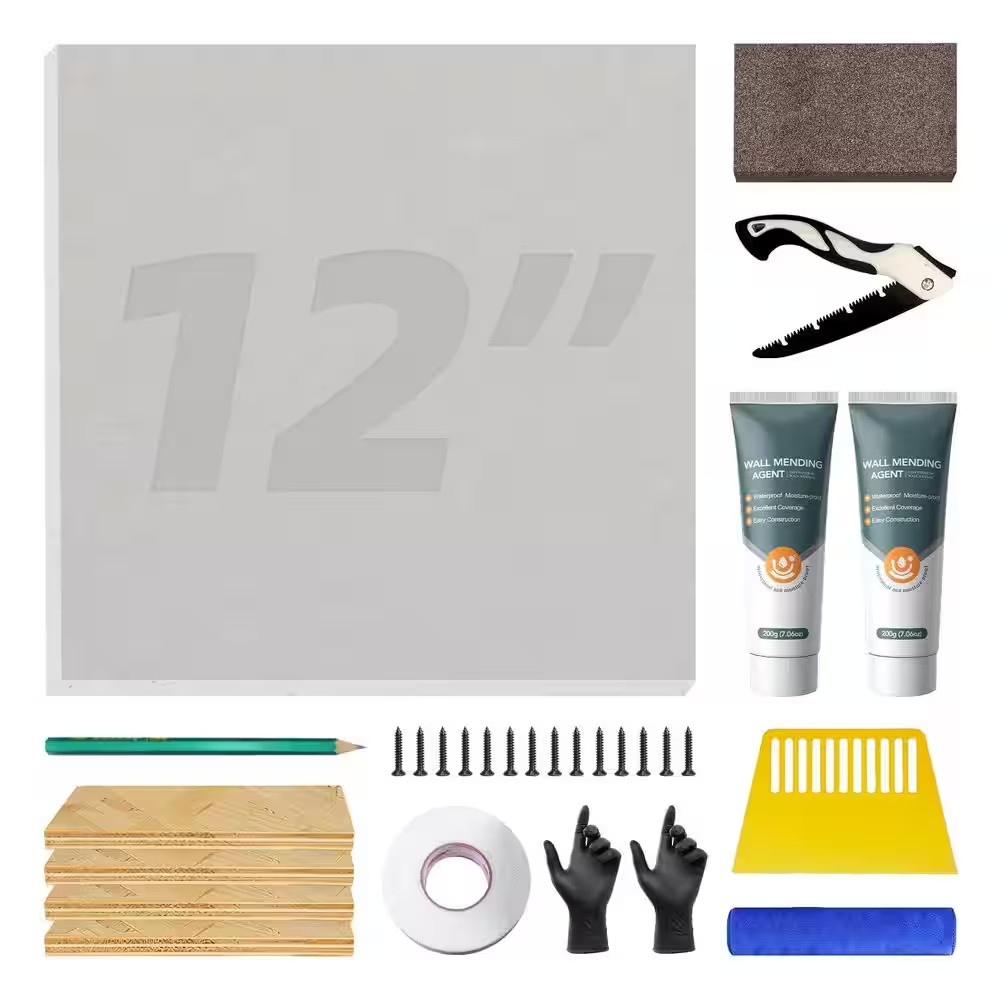 Comprehensive Drywall Repair Kit with Mesh Patch, Tools and Adhesive for Large H