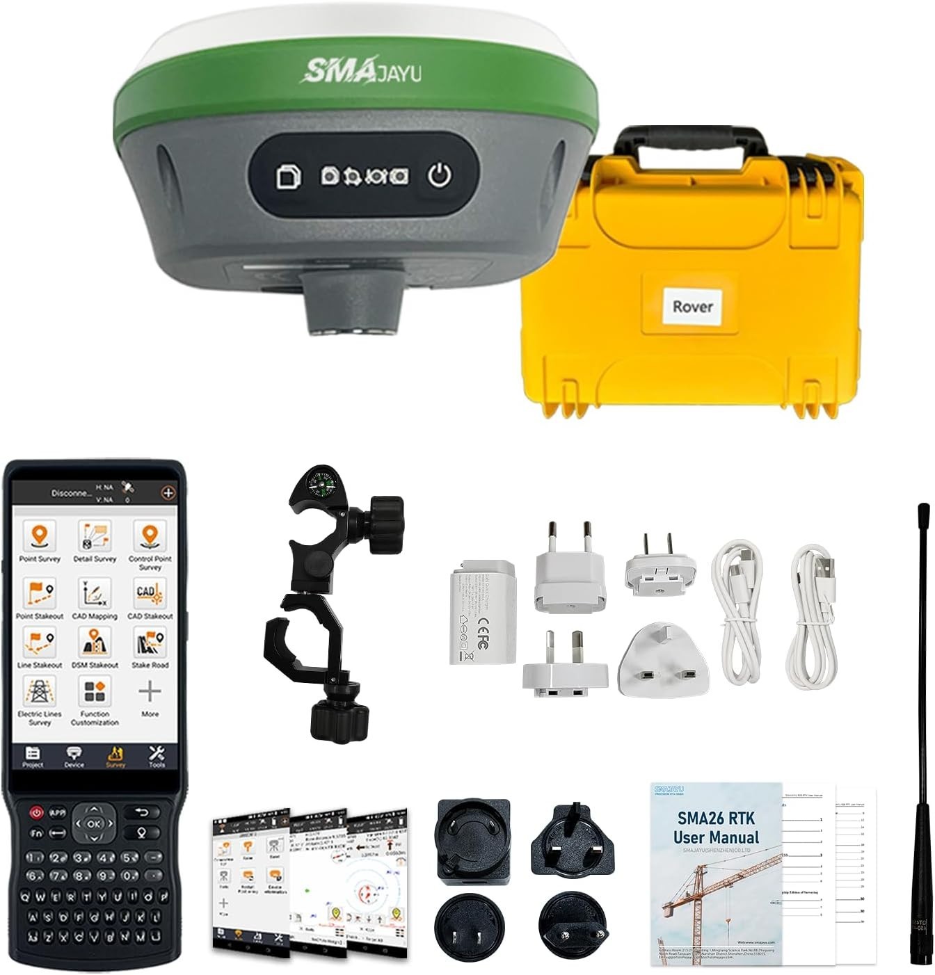 SMA26 Pro 4G Rover with Collector RTK GNSS Receiver GPS IMU PPP 1408Channel 1 cm