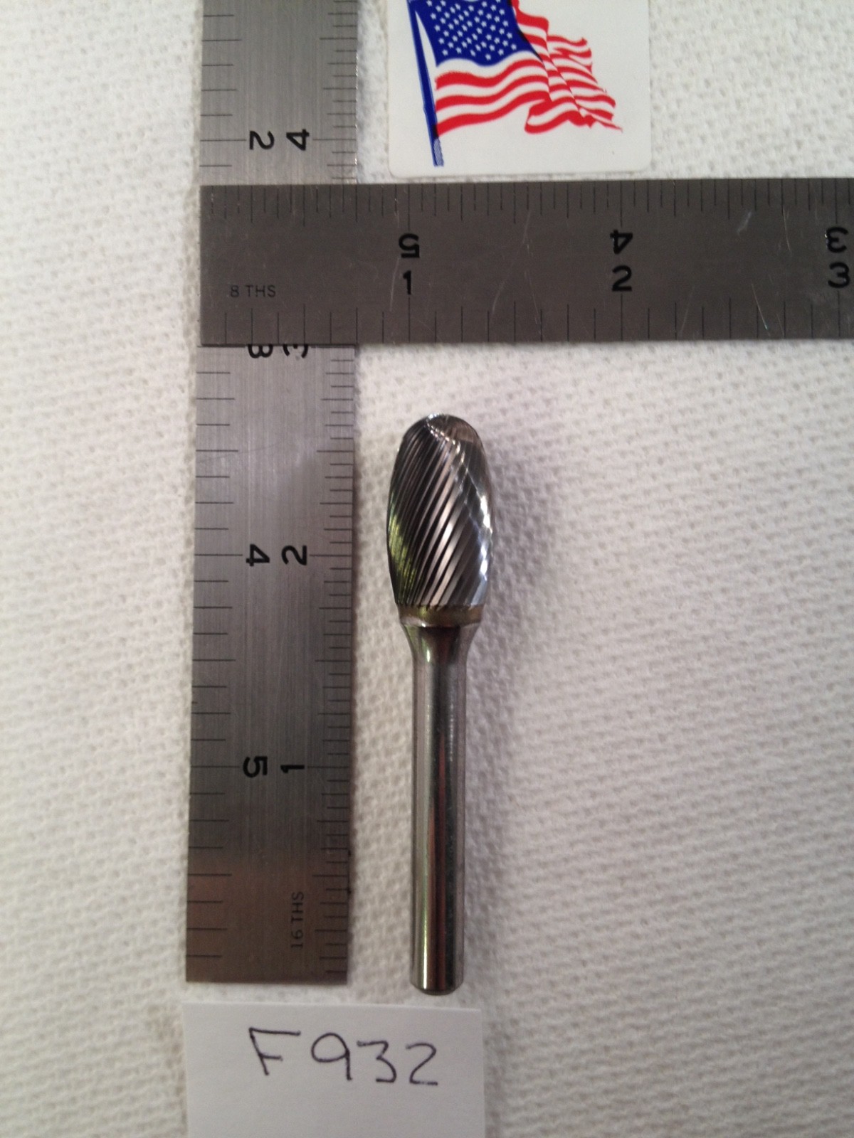 1 NEW FALCON / SGS 1/4" SHANK CARBIDE BURR SE-5 FINE CUT. OVAL SHAPE (F932)