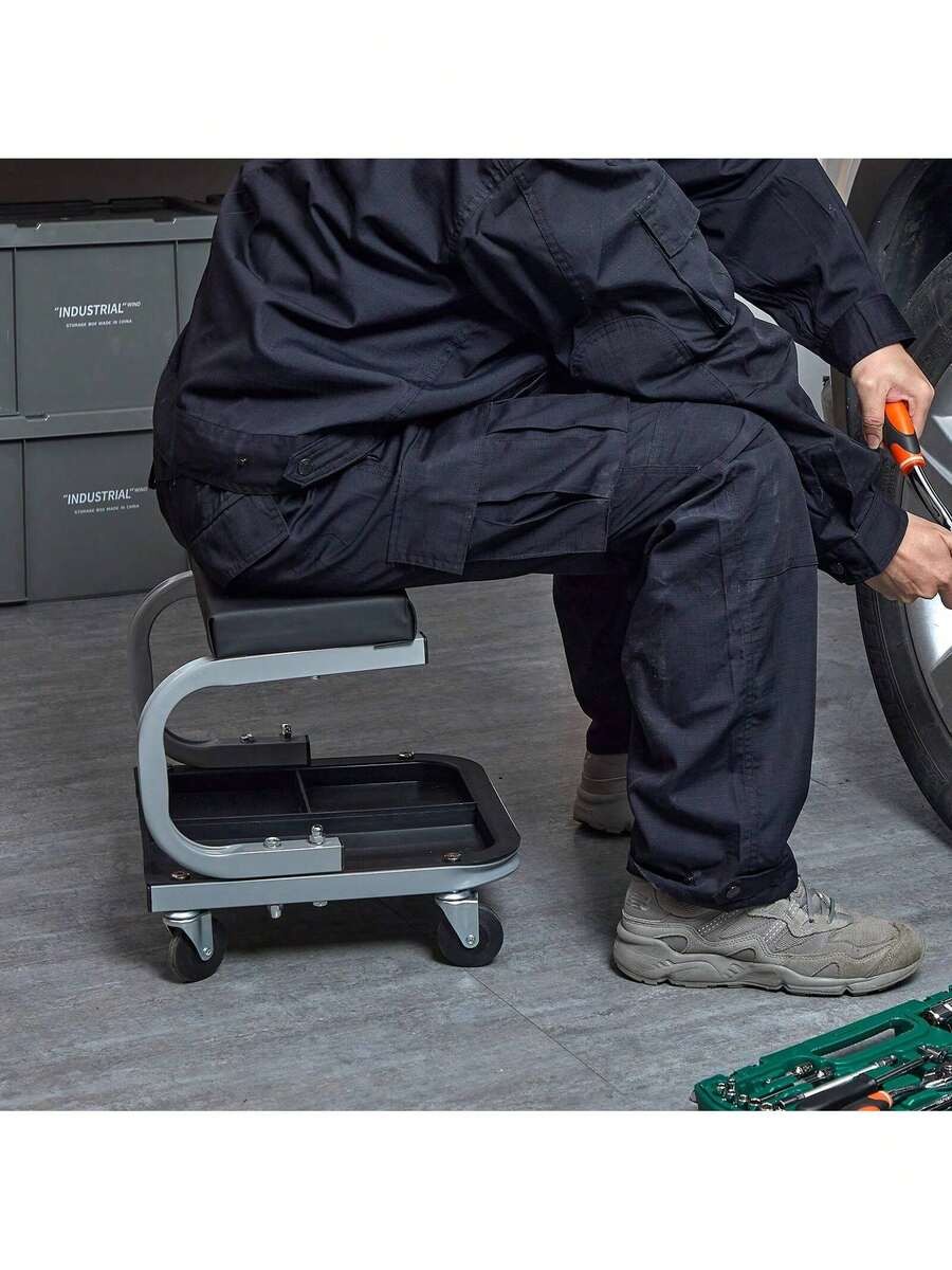 Wheeled Rolling Garage Work Bench 250-lb Capacity, Black