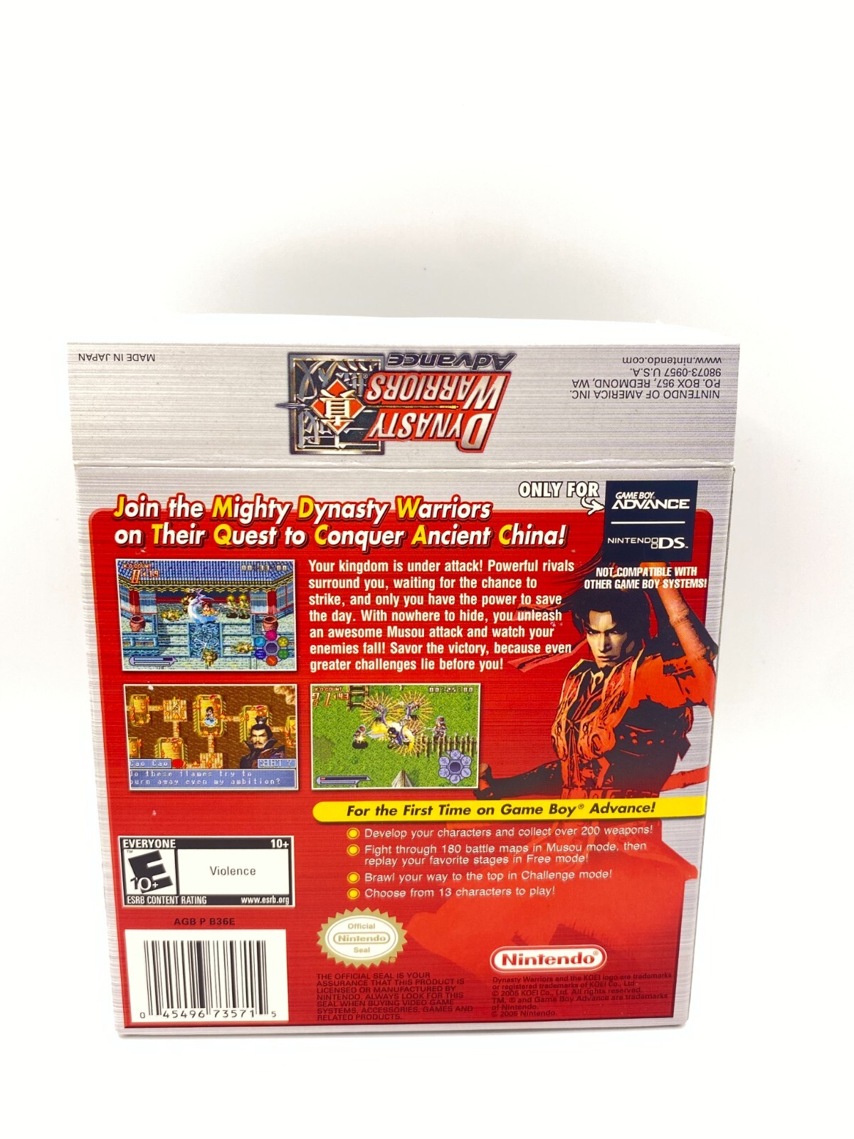 Dynasty Warriors Advance (Game Boy Advance) BOX & PROTECTOR ONLY No Game