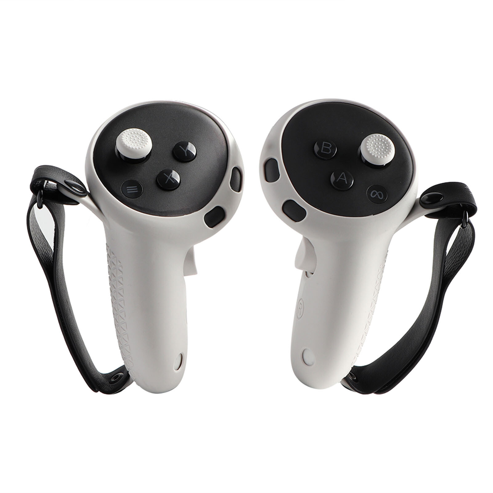 For Quest 3 VR Silicone Handle Grip Cover Controller Case Sleeve Hand Strap Set