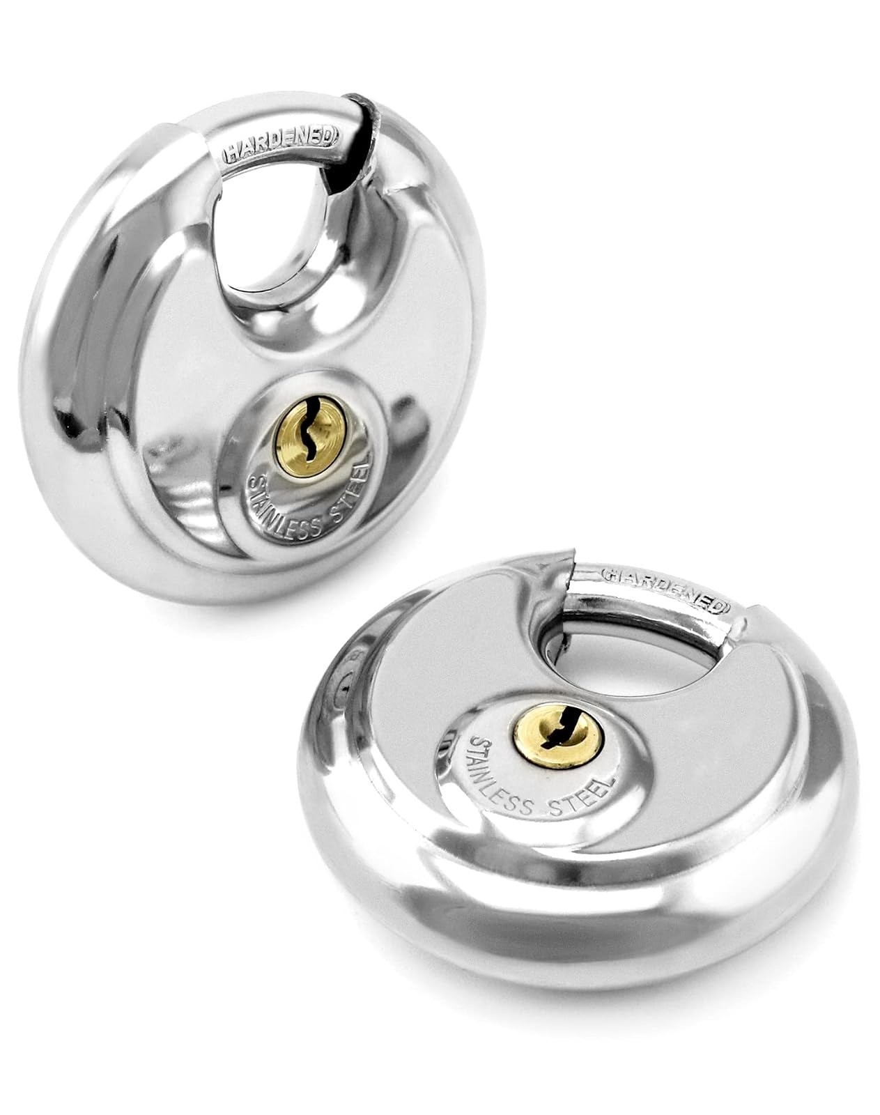 QWORK Keyed Alike Disc Padlock 8 Pack Stainless Steel Locks