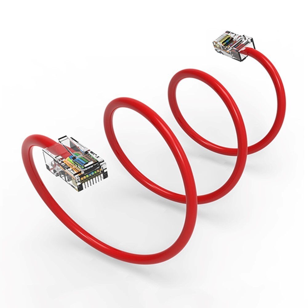0.5FT Cat5e RJ45 Ethernet LAN Network UTP Non-Booted Patch Cable Copper Wire Red