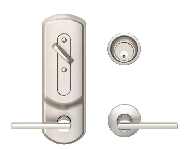 Box of 4-FALCON ENTRANCE LOCKS H2101L LAT 626 PLY for 1-3/4" Door Satin Chrome