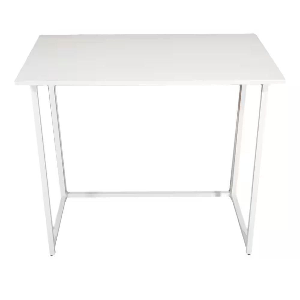 Simple Collapsible 31.5 In. H W Rectangular White Computer Desk