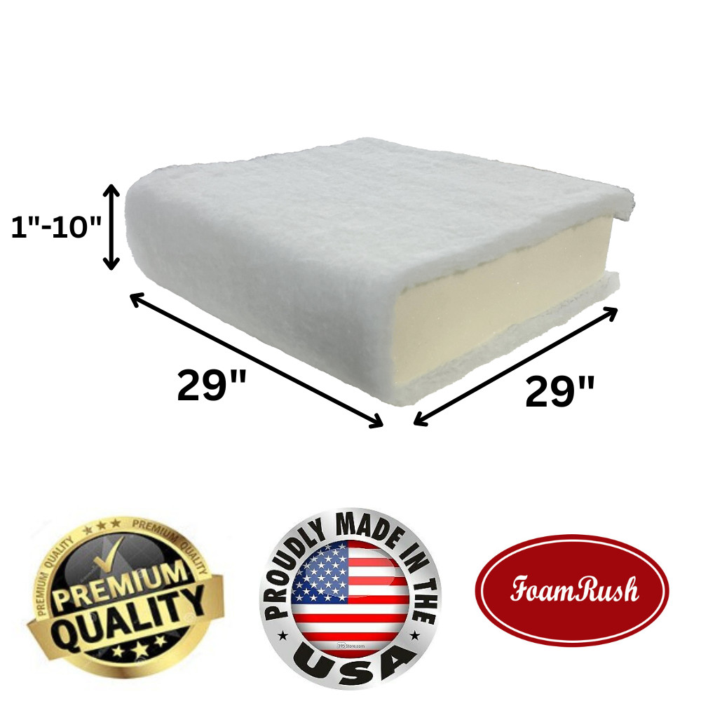 High Density Foam 29" x 29" Dacron/Batting BookWrap Seat Replacement Cushion USA
