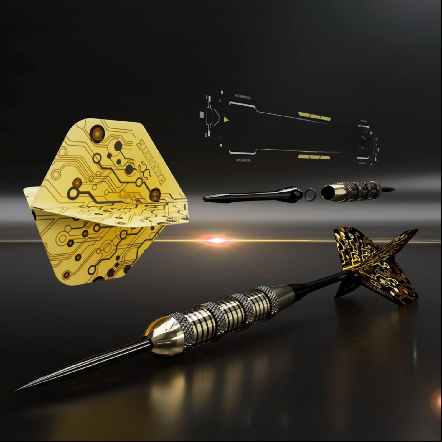 Premium Steel Tip Darts Set with Brass Barrels, Aluminum Shafts & Accessories