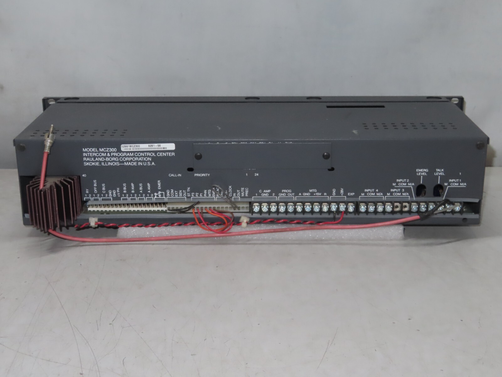 Rauland Borg MCZ300 Intercom & Program Control Center