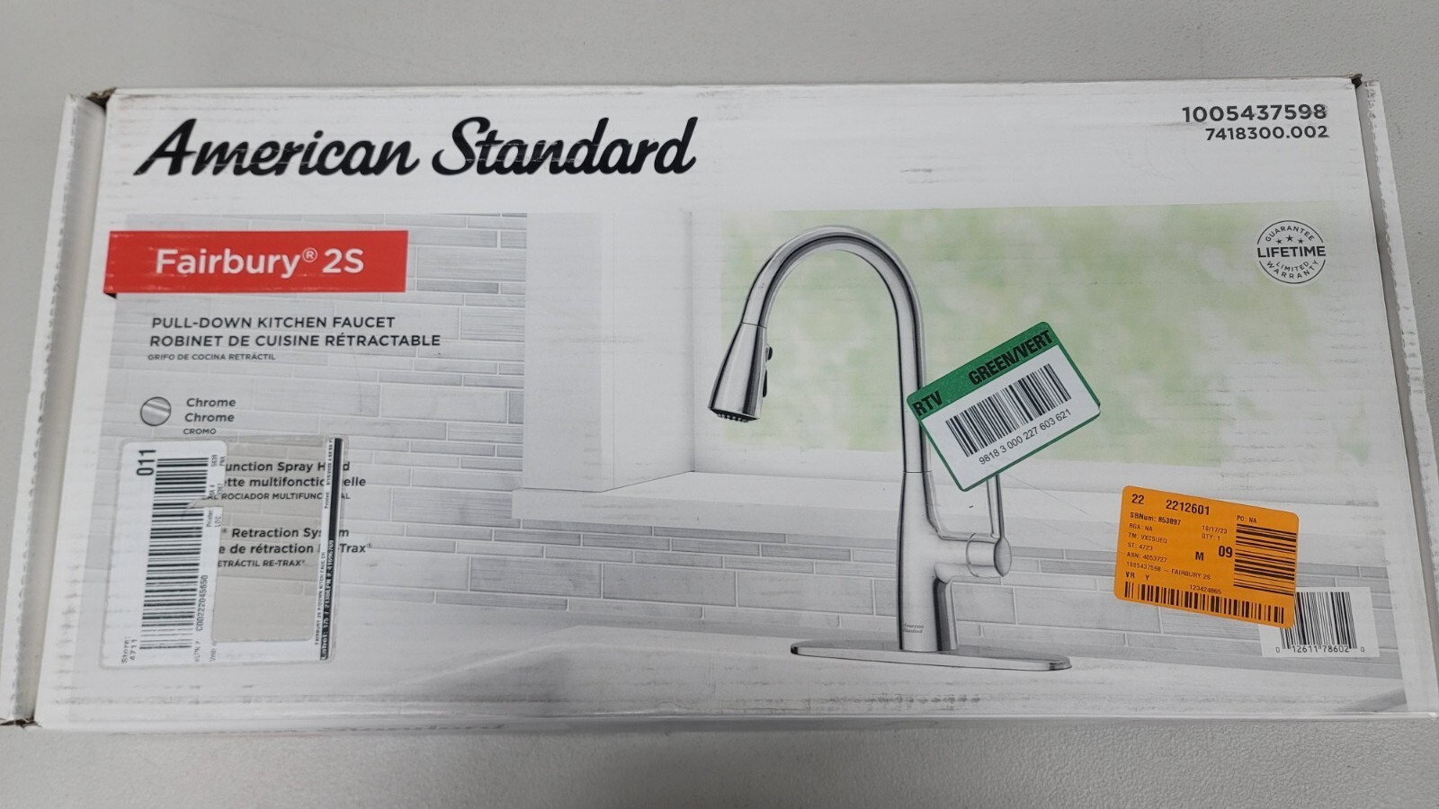 American Standard Fairbury 2S Single-Handle Pull-Down  Kitchen Faucet in Chrome
