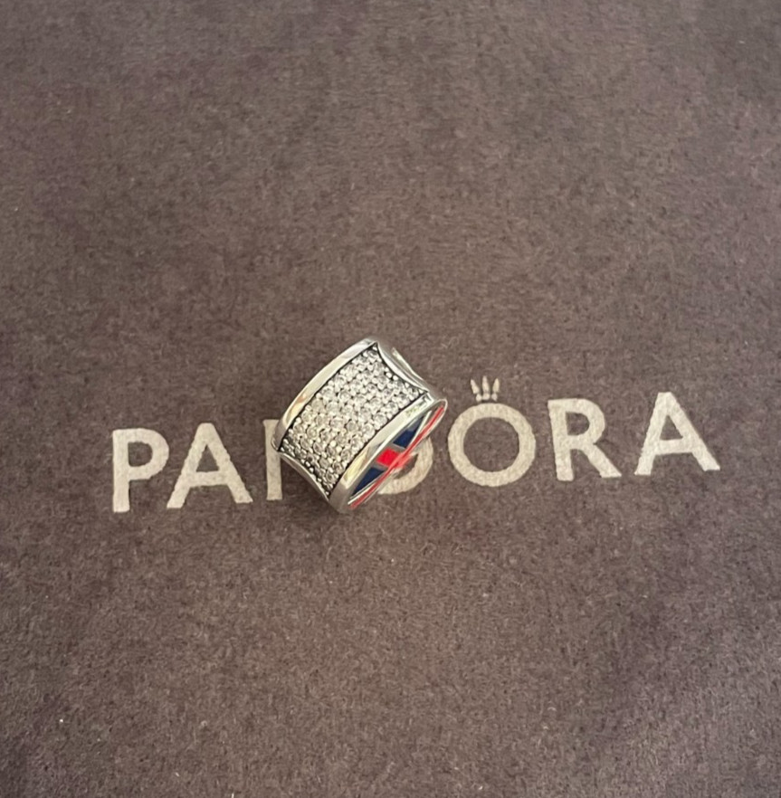 Pandora England Flag Exclusive Bead Charm S925 Sterling Silver