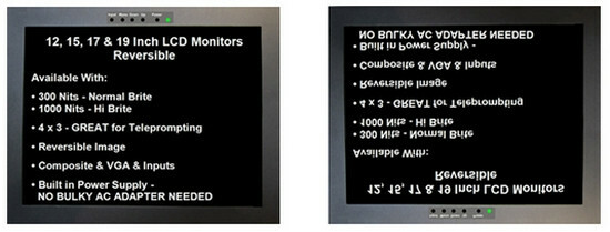 Replacement Teleprompting Monitor - 12"  - 1000 Nits - Reversible!