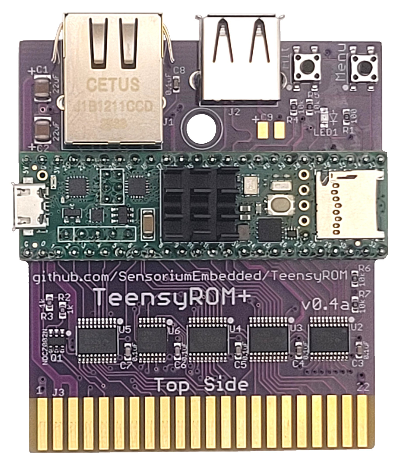 TeensyROM+ (v0.4) w/Case & Loaded SD: Multi-capable Cartridge for C64/128