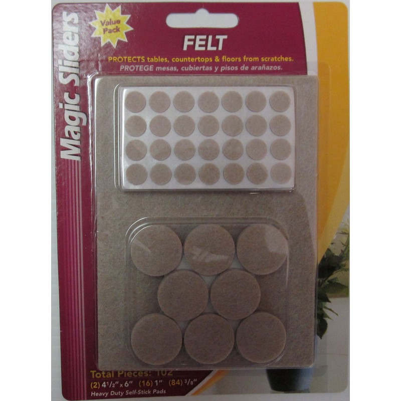 Magic Sliders 63979 Oatmeal Felt Self Adhesive Protective Pads