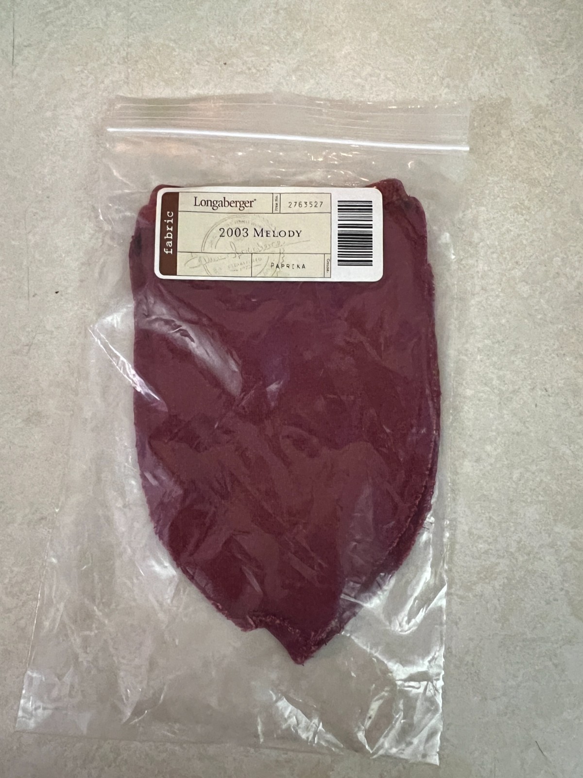 Longaberger Liner for 2003 Melody Basket:  Paprika #2763527