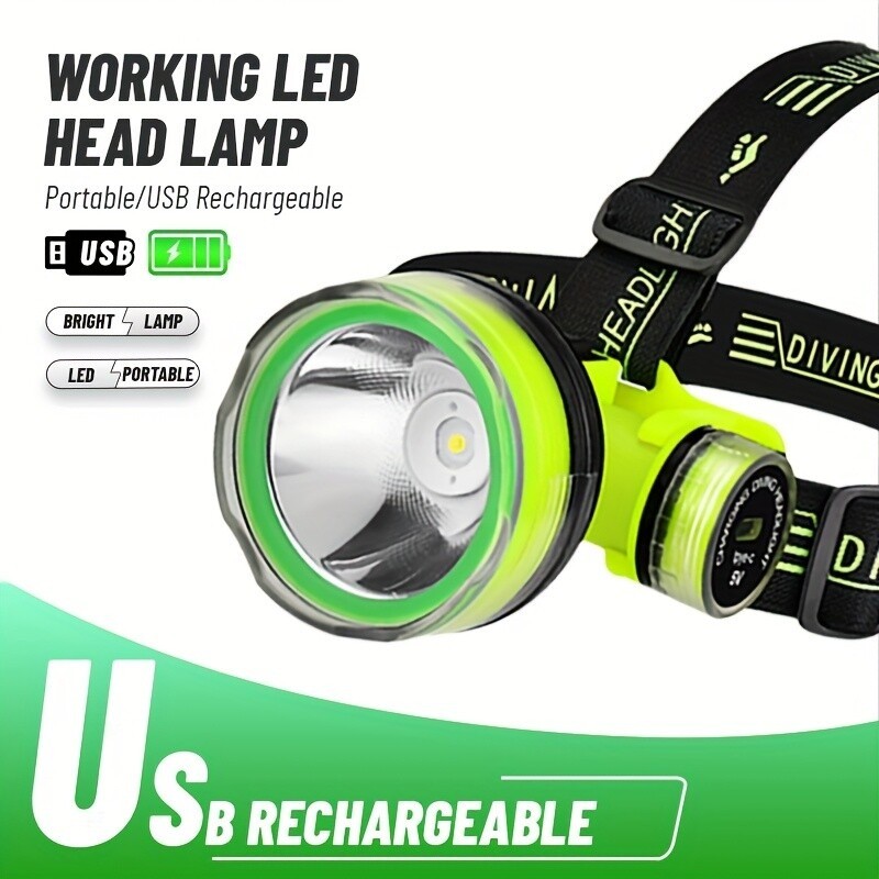 50000LM Diving Flashlight LED Waterproof Strong Head Light Underwater Headlamp