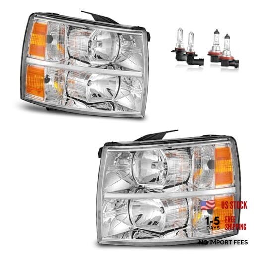 Headlights W/Bulbs for 2007 OE Replacement Chrome | With High & Low Beam Bulbs