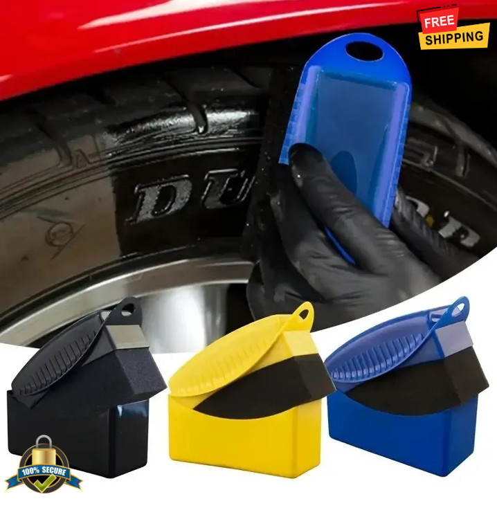 Car Tire Waxing Polishing Sponge Brush with Cover Detailing Applicator Pad