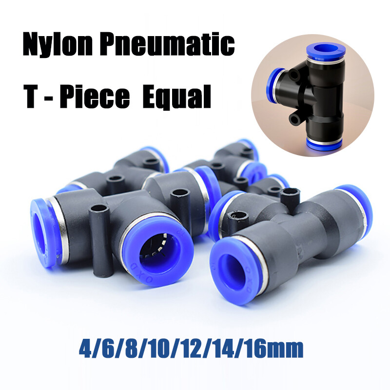T Piece Equal Nylon Pneumatic Push Fit Connector Airline Quick Hose Joiner