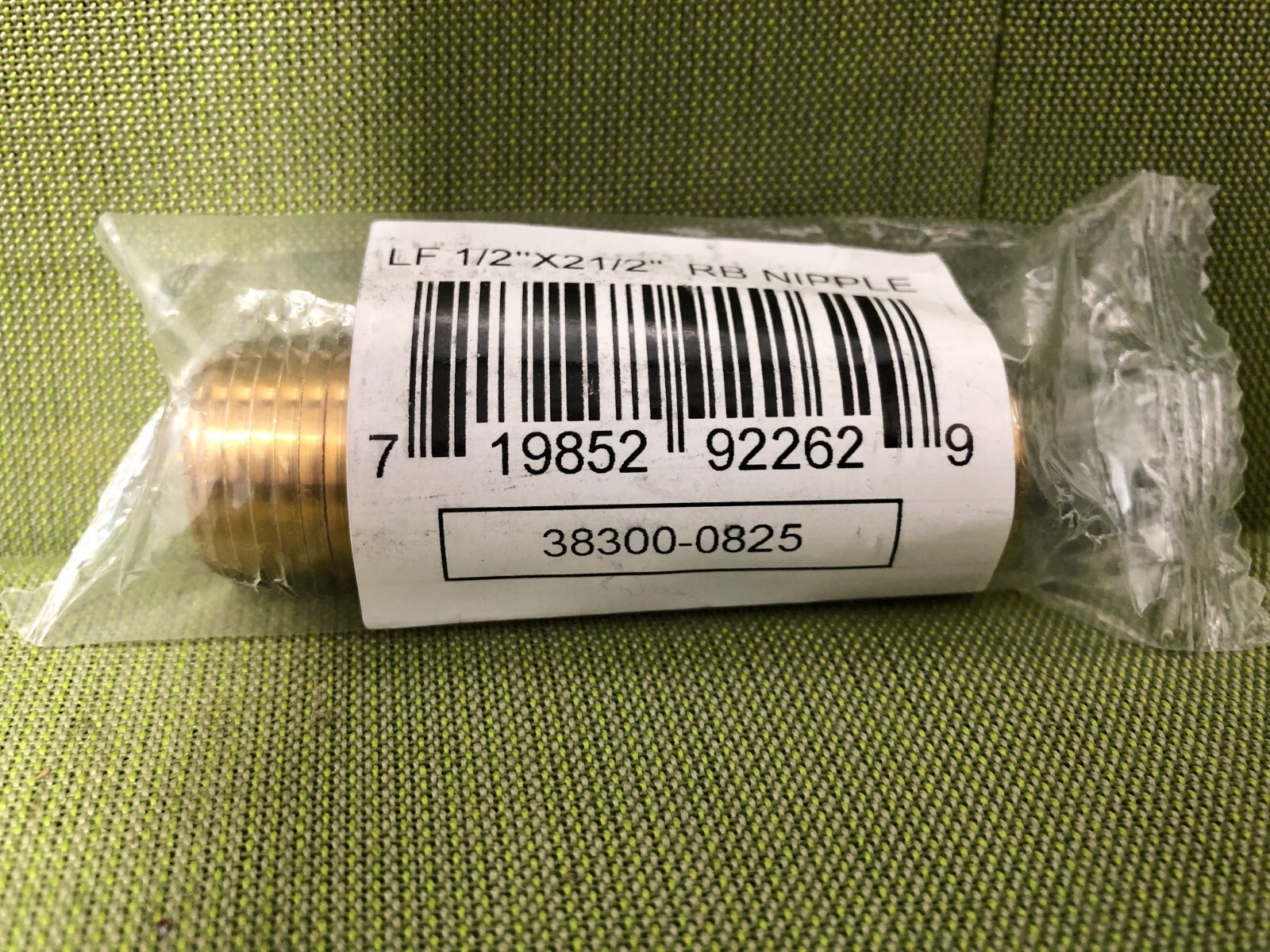 Anderson Metals 1/2 In. x 2-1/2 In. Red Close Brass Nipple 38300-0825