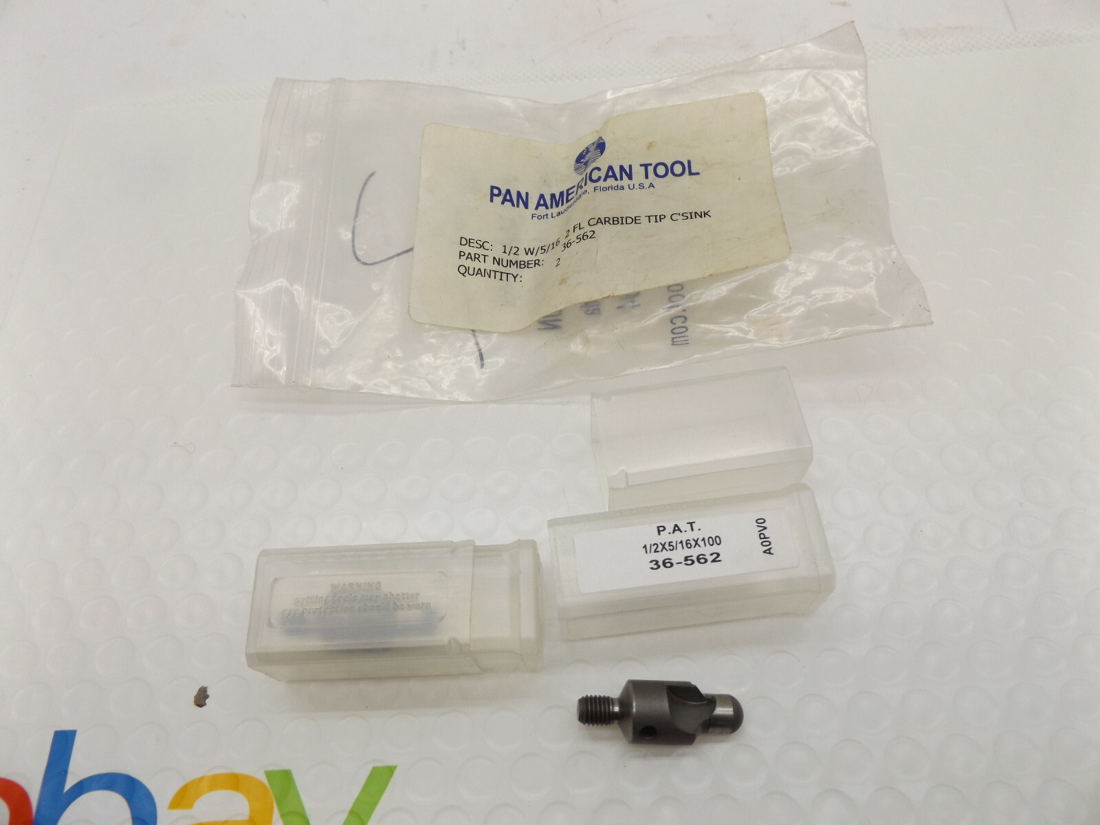 Pan America 36-562 Countersink  1/2" W / 5/16"  Pilot, 2 Flute Carbide 2 pcs