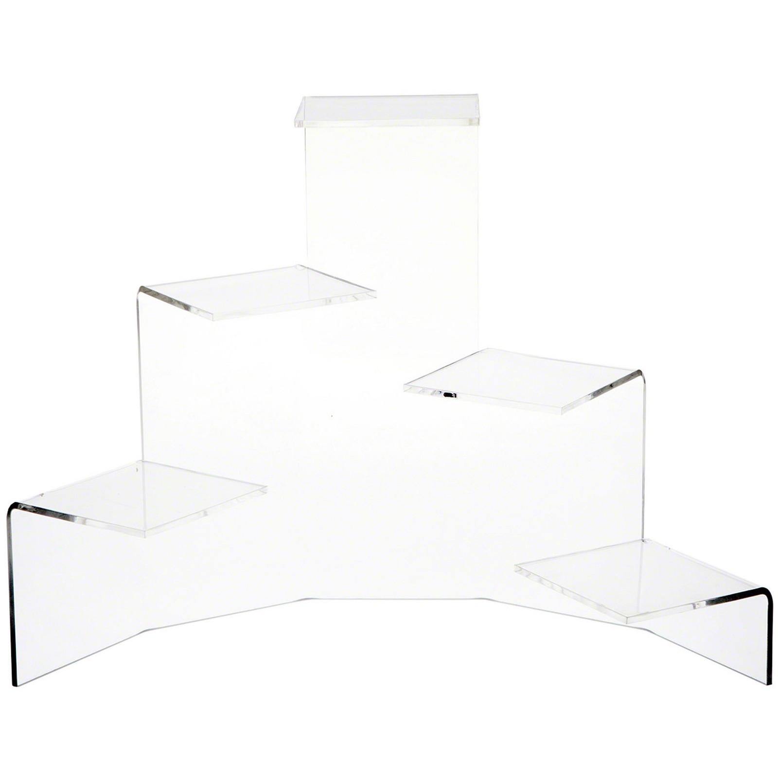 Plymor Clear Acrylic 5-Level Stair-Stepped Display Riser, 12.5" x 16.75" x 7"