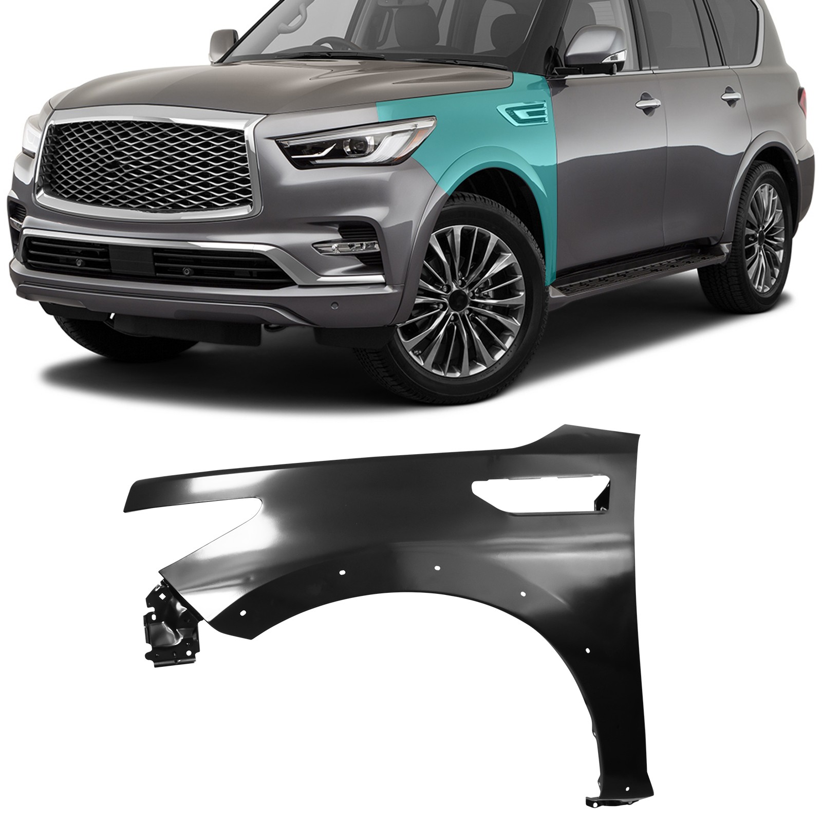 Fender for 2018-2023 INFINITI QX80 Front LH steel Primed IN1240128/631016GW0A