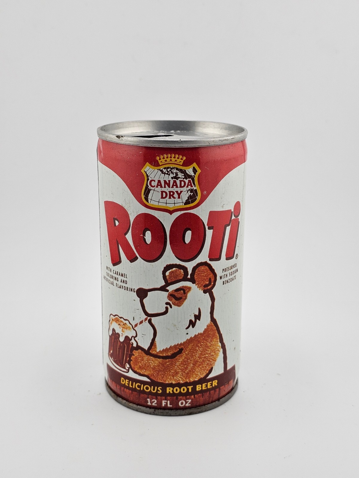 Vintage Steel Pull Tab Canada Dry Rooti Root Beer 12 oz Empty Can