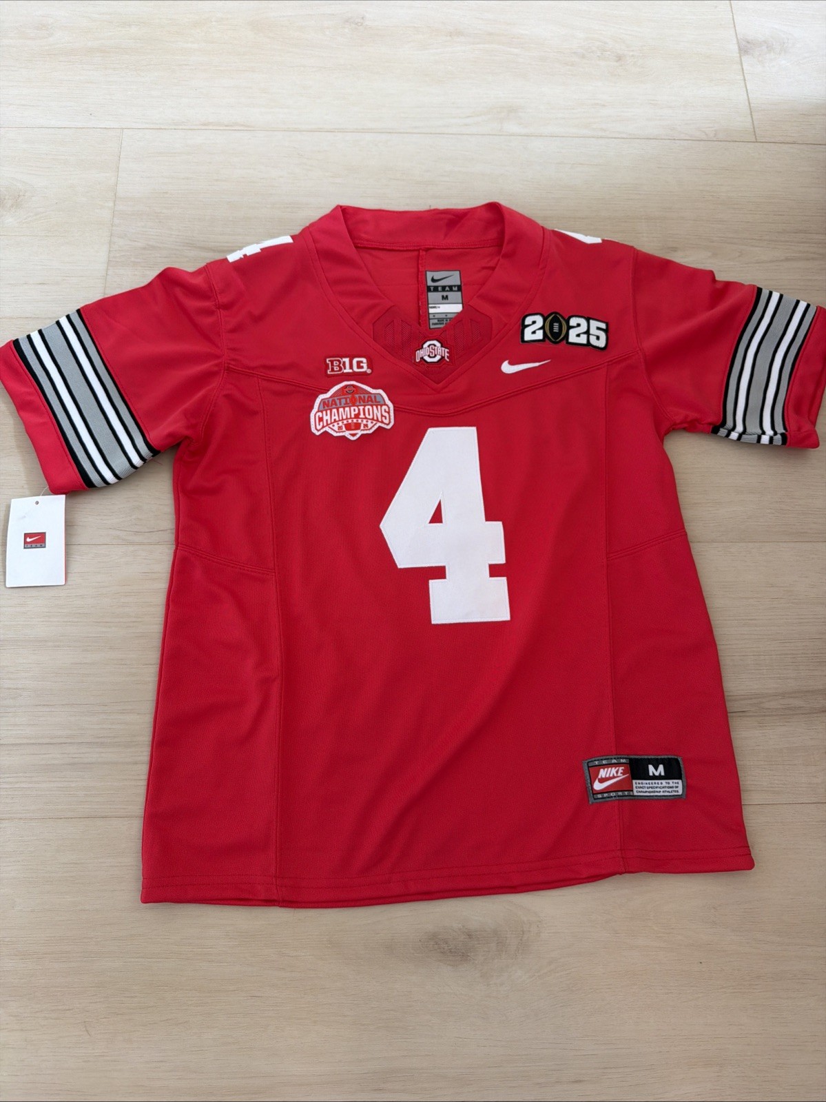 Nike Ohio state #4 Smith Youth Medium 2024 & 2025 Champions Patch NWT