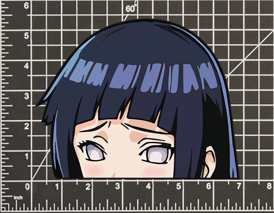 Hinata Hyuga Naruto STICKER DECAL -Peeker Peeking SAD- 4 Different Sizes