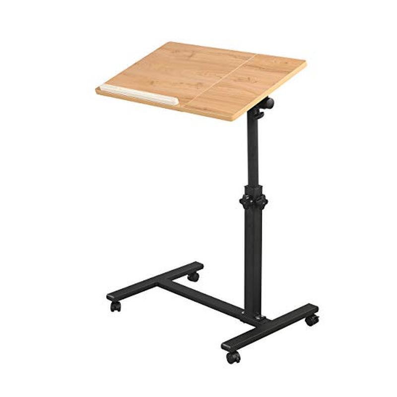 Adjustable Rolling Laptop Desk Overbed Table Mobile Tray C Table W/ Wheels New