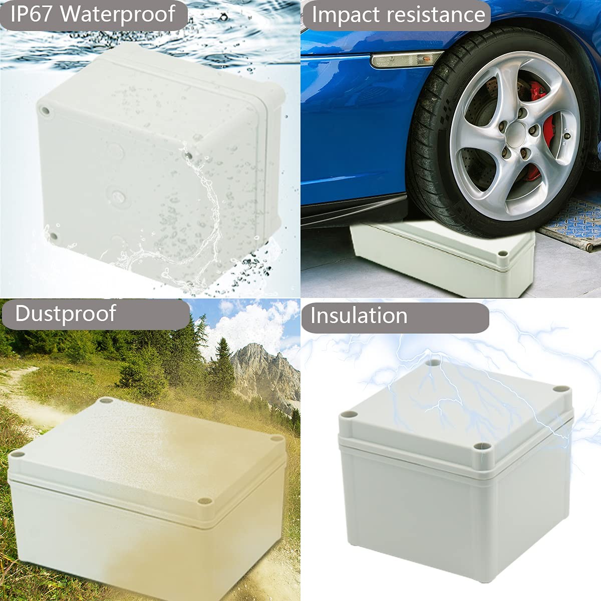 Project Box IP67 Waterproof Junction Box ABS Plastic Grey Electrical Boxes