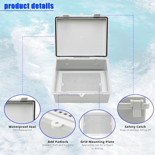Small Junction Box Outdoor Electrical Watertight Plastic 8.6"*6.7"*4.3"